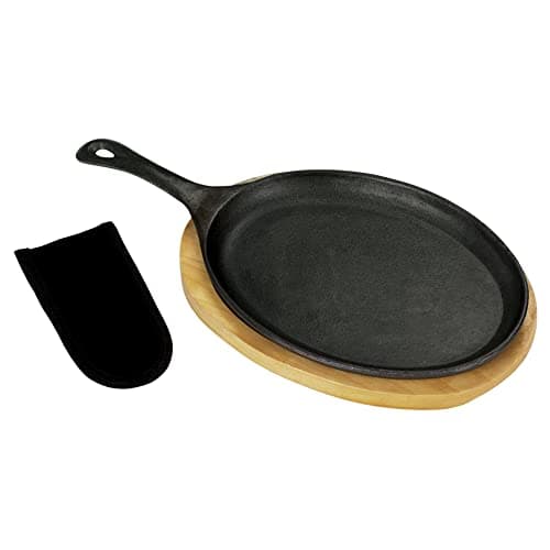 Bayou Classic Bayou Classic Cast Iron Fajita Pan with Wooden Trivet