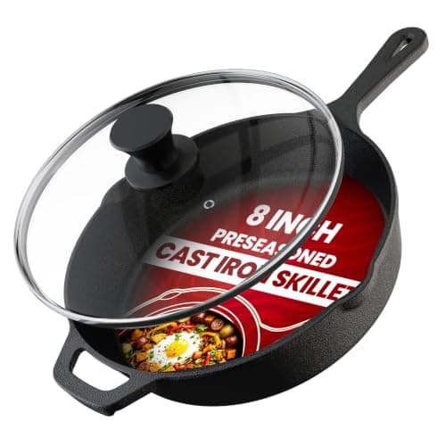 Utopia Kitchen Utopia Kitchen 8" Cast Iron Skillet with Lid