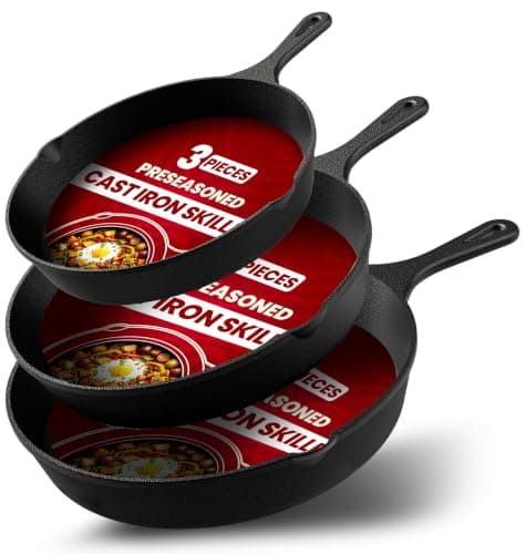 Utopia Kitchen Utopia Kitchen 3-Piece Cast Iron Skillet Set (6/8/10")