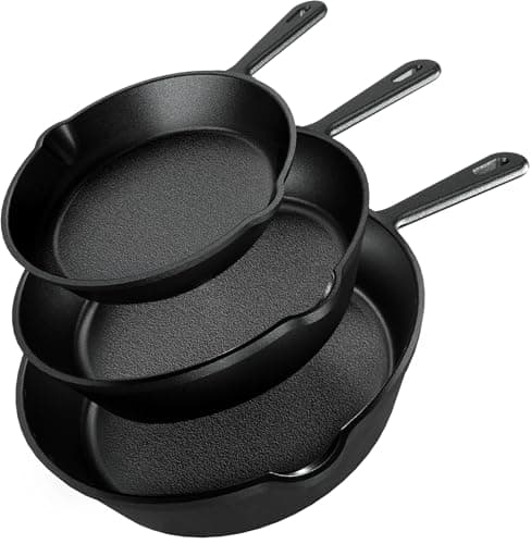 Utopia Kitchen Utopia Kitchen 3-Piece Cast Iron Skillet Set (6/8/10")